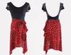 Falda de baile latino para mujer rojo/rosa/negro/púrpura/leopardo señora Cha Cha/Rumba/Samba/Tango/ropa de baile latino faldas de baile de Salsa