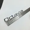 3D CAR Silver Silver for Skoda Octavia Badge Emblem ABS Chrome Logo Auto الخلفي ملصق الجذع 2217