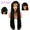 Malaysian Virgin Human Hair Full Lace Wig Brazilian Natural Straight Human Hair Lace Front Wig With Adjustable Strands Glueless La3478