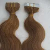 Extensions de cheveux de bande Remy cheveux humains peau trame 100g 40 pièces brésilienne vierge Remy peau trame bande adhésive Extensions de cheveux produits