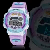 2017 New Ohsen Brand Digital LCD Children Children Kids Sports Wrist Wrists Purple Rubber Strap Chronograph Alarm Date Cartoon Girls Watche293p