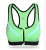 2020 Yeni Coolmax Darbeye Spor Gömlek Sütyen Kadınlar Için Fitness Spor Gömlek Açık Koşu Koşu Ile İç Pad Fermuar Gömlek Sutyen