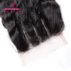 100% Malezya Derin Dalga Üst Frontal Kapatma Ücretsiz Bölüm 4 * 4 Hairpieces Virgin İnsan Saç Doğal Renk Boyat Edilebilir Ayrıca Toptan Çok Popüler