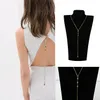 Eenvoudige Crystal Diamond Exposed Back Ketting Body Chain Lady Chaincklace Sexy Chain