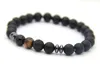 2016 New Design Mens Bracelets Wholesale 8mm Matte Agate Stone Beads Tiger Eye and Blue Veins Lucky Bracelets