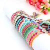 Hippy Boho Rainbow Wrist Armband Handgjorda Vävt Guatemala Bomull Vänskap Armband för bästa vänner