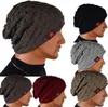 8 Couleurs Hommes Femmes Chunky Tricoté Hiver Réversible Baggy Beanies Cap Ski Skull Hat NOUVEAU
