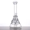 Bécher épais forme Bong en verre Pipe à eau Double Bécher Attaché Ensemble Pomme de douche inférieure Prc Beaucoup de trous dans le corps BestGlass S11