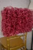 2016 Custom Made Burgundy Organza Ruffles Chair Covers Romantic Beautiful Chair Sashes Cheap Wedding Chair Decorations 021