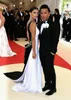 Modest Blackwhite Celebrity Red Capet Gowns One Spalla Illusione Vestitidos de no