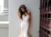 Elegante Sexy Formele Jurken Avond Part Toga Mermaid Prom Dress Lange Ivory en Naakt Cut Sweetheart Hals Lace Applicaties Pageant Wear