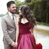 2016 Evening Prom Dresses vestidos de fiesta Real Picture Sweetheart Burgundy Wine Red Velvet Satin Ball Gown Formal Long Gowns1515316