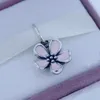Fits Pandora Bracelet DIY Making Authentic 100% 925 Sterling Silver Original Beads enamel flower Charm Women Jewelry 1pc/lot