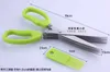 Multi-functional Stainless Steel Kitchen Knives 5 Layers Scissors Sushi Shredded Scallion Cut Herb Spices Scissors Cooking Tools239F