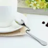 New Style Bent Spoon Creative Straight Hanging Spoon Stainless Steel Dessert Coffee Stirring Spoons Coffee & Tea Tools fast shipping
