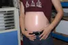 1000-1500g / piece 투명한 어깨 끈이 달린 유니섹스의 아름다움으로 자연스럽게 보이는 실리콘 인공 가짜 임신 배