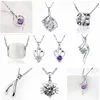 45 Stile 925 Sterling Silber Anhänger Halskette ohne Kette Fashion Charms Anhänger Halsketten Perle Kristall Blumen Anhänger Schmuck