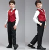 Custom Made Black Boy's Formal Occasion Children Wedding Suit Boys Attire Boy Suit Tuxedo Blazers 5 PCS Set F 1009