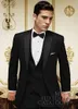 Senaste Design Two Button Black Groom Tuxedos Groomsmen Notch Lapel Bästa Man Passar Mens Bröllop Blazer Passar (Jacka + Byxor + Vest + Tie) No: 496