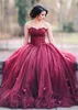 Querida Lace apliques vestidos de noite 3D-Floral apliques Zipper Backless Prom Dresses lindo Tulle Andar Vestidos de noite Comprimento