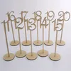 New Arrival Rustykalny Hessian Wedding Tabe Decoration Drewniany Wedding Table Stół Uchwyt Party Stół Tag Stand Stand