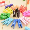 Mini Spring Clips Clothespins Beautiful Design 35mm Colorful Wooden Craft Pegs For Hanging Clothes Paper Photo Message Cards