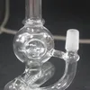 Small Design Skull Glass Bong Black and Clear 8 "met 14,4 mm gewricht met Dome Nailglass Water Pipe Glass Bong Oil Rig