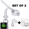 Set van 2-quartz trog banger nagel met 1pc quartz dozer trog carb cap met opwaartse dabber voor glazen bongen. Perfect fit!