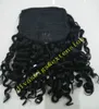 Parte lateral afro puffs clip negro en extensiones de cabello de cola de caballo con cordón de cabello virgen brasileño rizado romántico 120 g