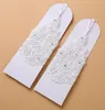 New Arrival Cheap In Stock Lace Appliques Beads Fingerless Wrist Length With Ribbon Bridal Gloves Wedding Accessories HT1137886439