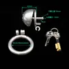 Último diseño de acero inoxidable, pequeño dispositivo, jaula para pene para adultos con anillo curvo para pene, catéter uretral, juguetes sexuales BDSM, cinturón 6485467