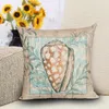 18 '' Ocean Style Cushion Cover 4 Typer Conch Shell Bomull Kasta Kuddehus Hem Dekorativ Soffa Kudde täcke kuddväska Freeshipping