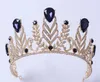 Vintage bruiloft Koningin Tiara Princess Crown Bridal Crystal Rhinestone Hair Accessories Sieraden Hoofdband sieraden Hoofdstuk Purple RE4589068