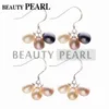 Multicolor Freshwater Pearls Water Drop 925 Sterling Silver Dangle Earrings Women Pearl Jewelry Wedding Party 20 Pairs