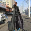 Qiu dong the goddess of cultivate one's morality posed mop the floor on the super long woollen coat collar dress dust coat dress coat HOT