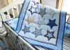 Embroidery stars 7Pcs Baby bedding set cotton Crib bedding set Quilt Bumper Mattress Cover bedskirt Cot bedding set