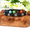 Smycken shambhala armband 10 stycken hela 8 mm natursten pärlor 7 chakra helande sten yoga meditation macrame armband321k