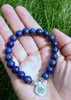 Bracelet en Lapis Lazuli véritable pour hommes, perle en pierre naturelle, Chakra de la gorge, cadeau spirituel Yogi, SN1039, 280r