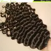 Capelli intrecciati all'uncinetto Nessuna trama 100 capelli umani malesi vergini 300 glot Fasci spessi Cucitura completa in onda profonda ricci3570544