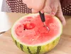 100pcs/lot Free Shipping New Stainless Steel Double end Melon scoops ballers watermelon Baller Scoop Spoon Kitchen Fruit Tools