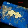 Chinese knot Layered Double Zipper Gift Bag Travel Jewelry Storage Pouch Silk Brocade Money Pocket Coin Purse Card Holder