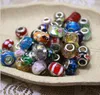 Mix Handmade Lampwork Kolorowe Glazura Big Hole Round Koraliki 14mm Luźne Koraliki Charms Fit Europejskiej Bransoletki DIY Biżuteria Większość