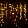 Lichterkette Weihnachten Außendekoration 3,5 m Droop 0,3–0,5 m Vorhang Eiszapfen Lichterkette LED-Lichter Garten Weihnachtsfeier 110 V 220 V