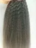 Clip-in-Extensions aus brasilianischem Echthaar, reines Remy-Haar, verworren, glattes Haar, 9 Stück, ein Set, Naturschwarz 8280082