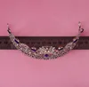 Diademi da sposa europei Corona di cristallo di strass di lusso barocco La regina Capelli di diamanti Principessa Accessori per capelli bianchi coreani brillanti LDT08