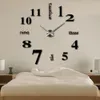 Uhren Großhandel Happy Home Wohnzimmer Schlafzimmer Home Docerate Wanduhr Moderne DIY Große Wanduhr 3D Spiegel Oberfläche Aufkleber Home Offi