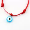 100pcs Red Wax Rope Mixed Color Resin Evil Eye Beads Charm Adjustable Bracelets