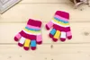 INS Winter Xmas Boys Girls Multicolor Rainbow Knitted Gloves Cute Children Colorful Stripe Finger Gloves Kids Warm Berlin Gloves4863905