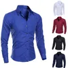 Men's Dress Shirts Chemise cintrée de luxe pour hommes, chemises habillées à manches longues, chemises d'affaires formelles décontractées, vêtements de marque solides camisa social masculina M-4XL