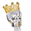 Big Size Skull Style Herb Houder Roken Accessoires met Crown Glass Bowl Glass Slide Rook Accessoire voor Bong 340